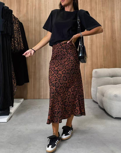 Stylish Leopard Print High Waist Skirt