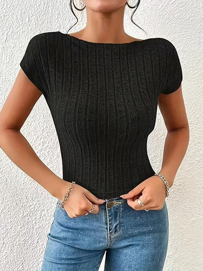 Minimalist Slim Fit Backless Knit Tops